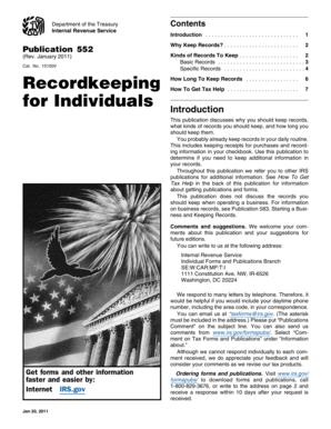 IRS Publication 552 Recordkeeping Guide