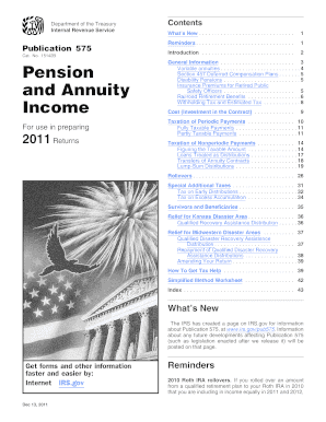 IRS Publication 575 Pension and Annuity Tax Guide