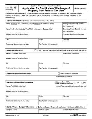Certificate of Discharge From Federal Tax Lien