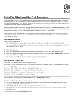 Federal Tax Exemption Application Guide