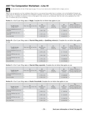 2007 Tax Computation Worksheet