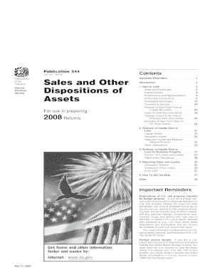 IRS Publication 544 Sales and Exchanges