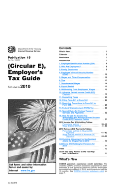 IRS Publication 15 Employer’s Tax Guide 2010