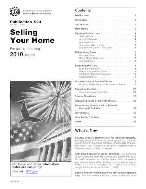 IRS Publication 523 2010