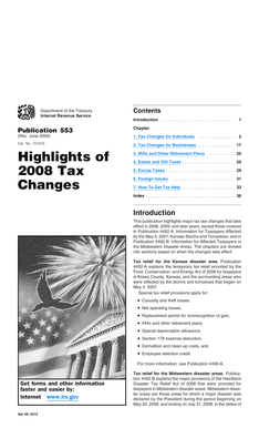 IRS Publication 553 Tax Changes