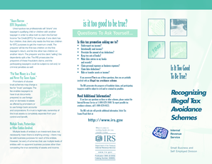 IRS Tax Avoidance Schemes Warning