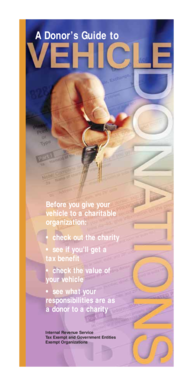 IRS Guide to Vehicle Donations