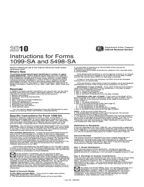 Instructions for Forms 1099-SA and 5498-SA (2010)