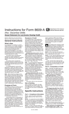 Form 8609-A Instructions