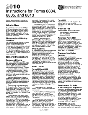 IRS Form 8804 Instructions