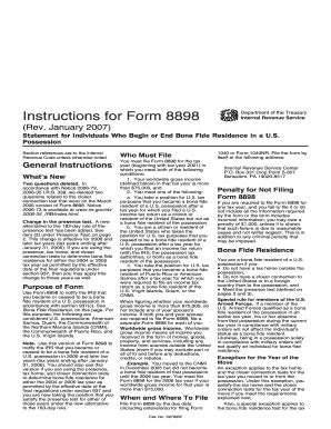 IRS Form 8898 Instructions