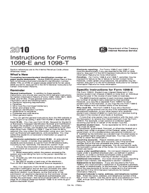 Instructions for Forms 1098-E and 1098-T (2010)