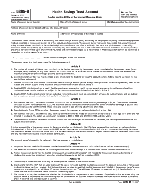 Form 5305-B Health Savings Trust Account
