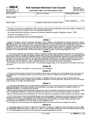 Roth Individual Retirement Trust Account Form 5305-R