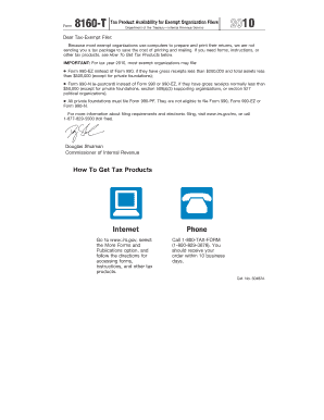 IRS Form 8160-T 2010