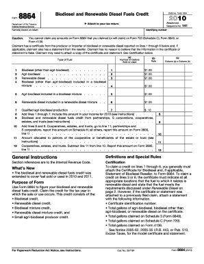 IRS Form 8864 Biodiesel Credit