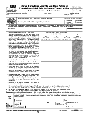 Form 8866 Interest Computation