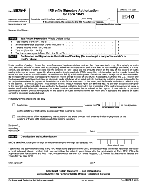 IRS Form 8879-F 2010