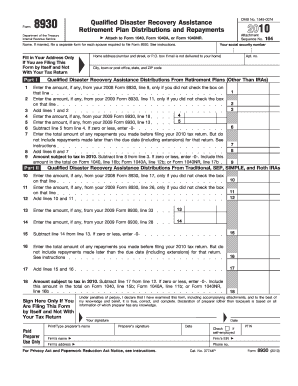 Form 8930 Retirement Plan Distributions