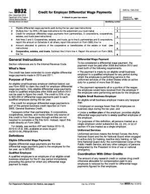IRS Form 8932 Credit for Employer Differential Wage Payments