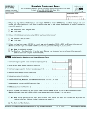 Schedule H Household Employment Taxes