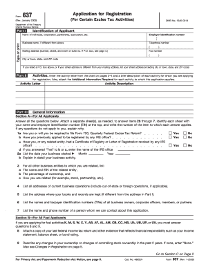 IRS Form 637 Application for Registration