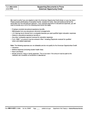 Form 886-H-AOC Supporting Documents