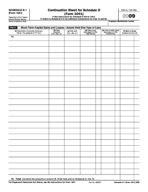 Schedule D-1 Form 1041