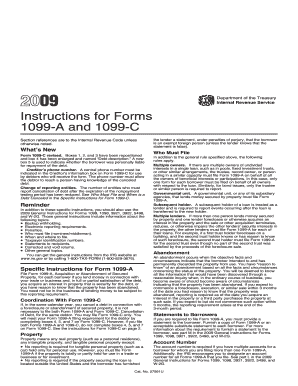 Instructions for Forms 1099-A and 1099-C