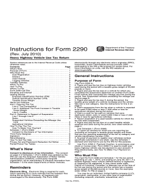 IRS Form 2290 Instructions