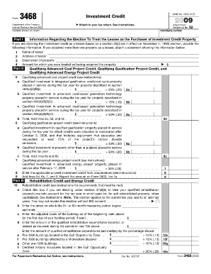 Form 3468 Investment Credit 2009
