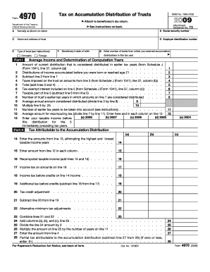 IRS Form 4970 Tax on Accumulation Distribution of Trusts