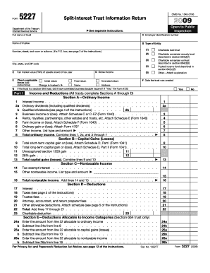 IRS Form 5227 Split-Interest Trust Information Return
