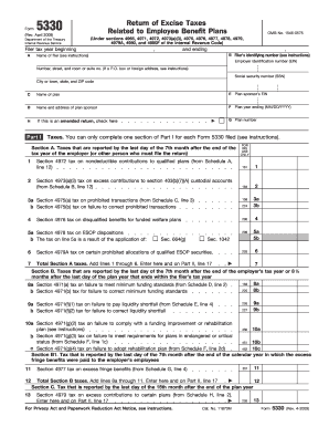 Form 5330 Return of Excise Taxes