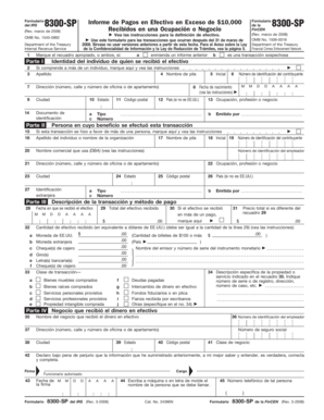 Formulario 8300-SP del IRS