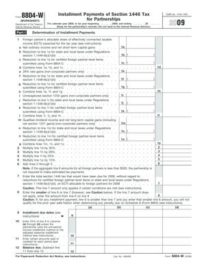 Form 8804-W Worksheet for Partnerships