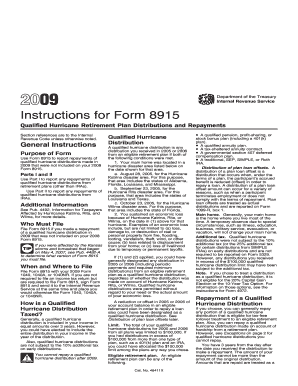 Instructions for Form 8915 (2009)