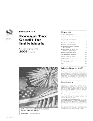 IRS Publication 514 Foreign Tax Credit