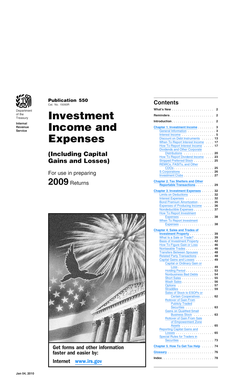 IRS Publication 550 Investment Income and Expenses