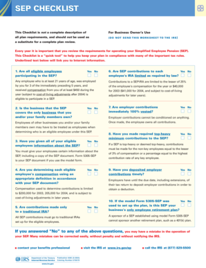 SEP Checklist for Business Owners