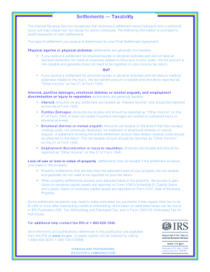 Settlements Taxability Guide