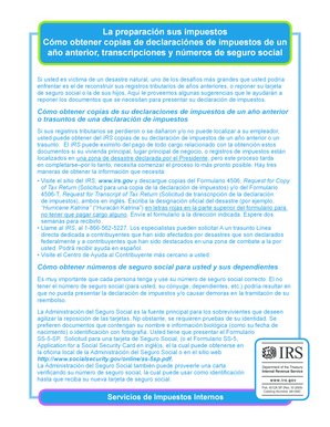 Guía de documentos tributarios de recuperación de desastres del IRS