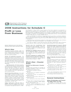 2008 Instructions for Schedule C