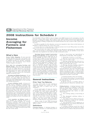 2008 Instructions for Schedule J