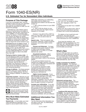 Form 1040-ES(NR) 2008