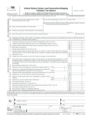 Form 706 US Estate Tax Return