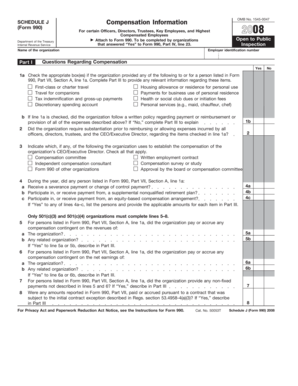 Schedule J Form 990 Compensation Information