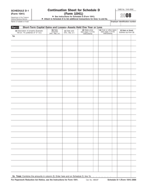 Schedule D-1 Continuation Sheet for Schedule D (Form 1041)