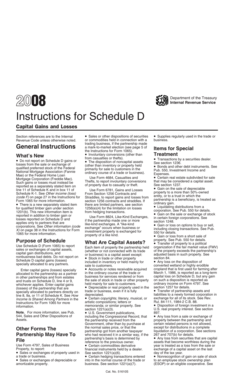 2008 IRS Schedule D Instructions
