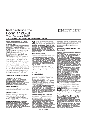 Form 1120-SF Instructions